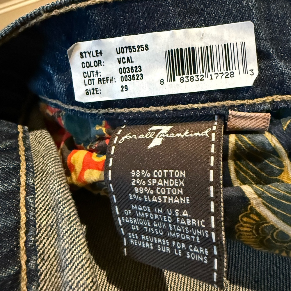 NWT 7 For All Mankind Dark Blue Boot Cut Jeans - Picture 9 of 9